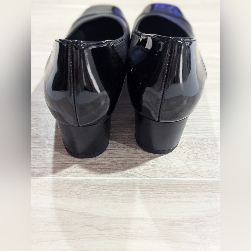 Ara Women's Black Two Tone Matte Patent Leather Dress Shoes Size 5.5 EU  36 GUC - Picture 4 of 8